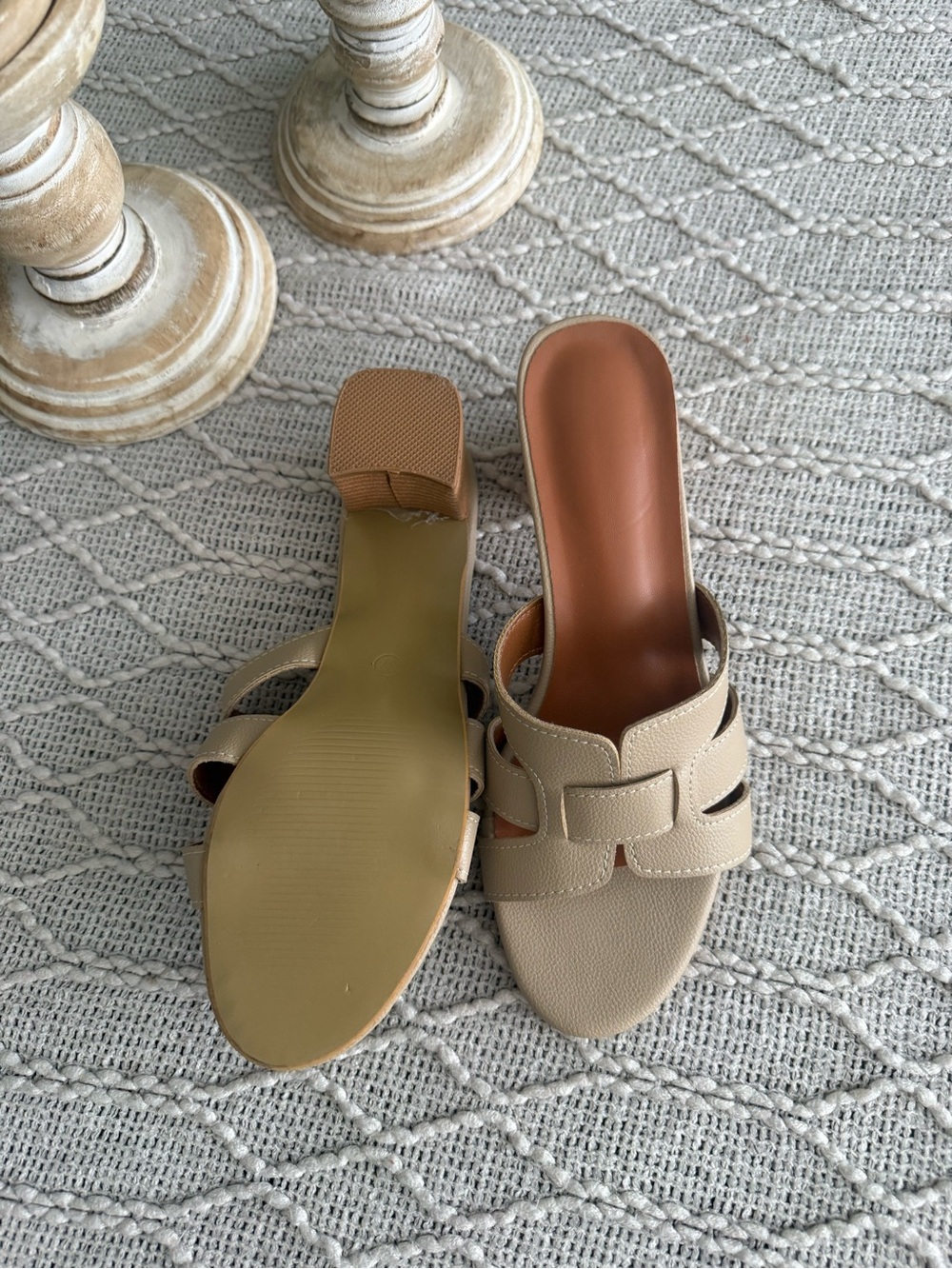 Marshall Neutral Tan Beige Slide Mules